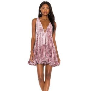 Free People Pink Ruffle Dress